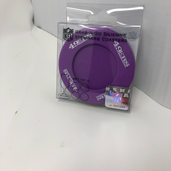 𝅺COPY - Nfl San Francisco 49ers Silicone Stemware Coasters - Picture 1 of 2